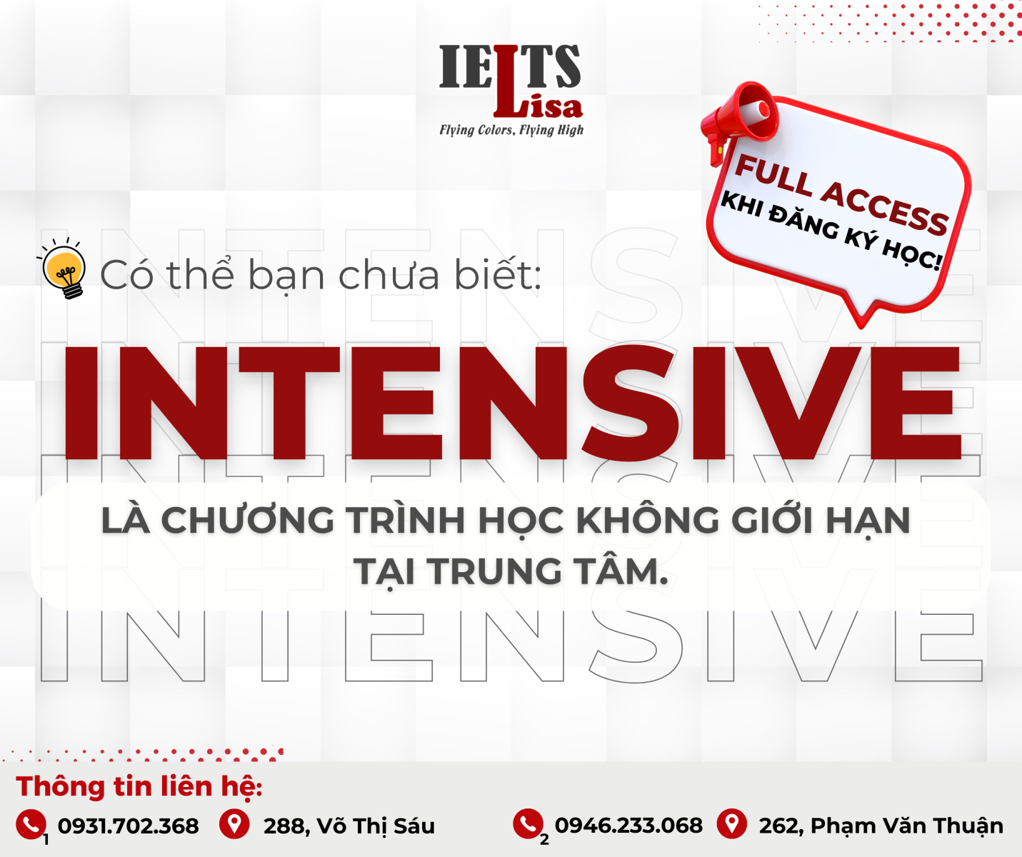 | TẠI SAO INTENSIVE LÀ KHÓA HỌC ĐƯỢC CÁC BẠN HỌC VIÊN GẦN THI SĂN ĐÓN NHẤT TẠI LISA ? |