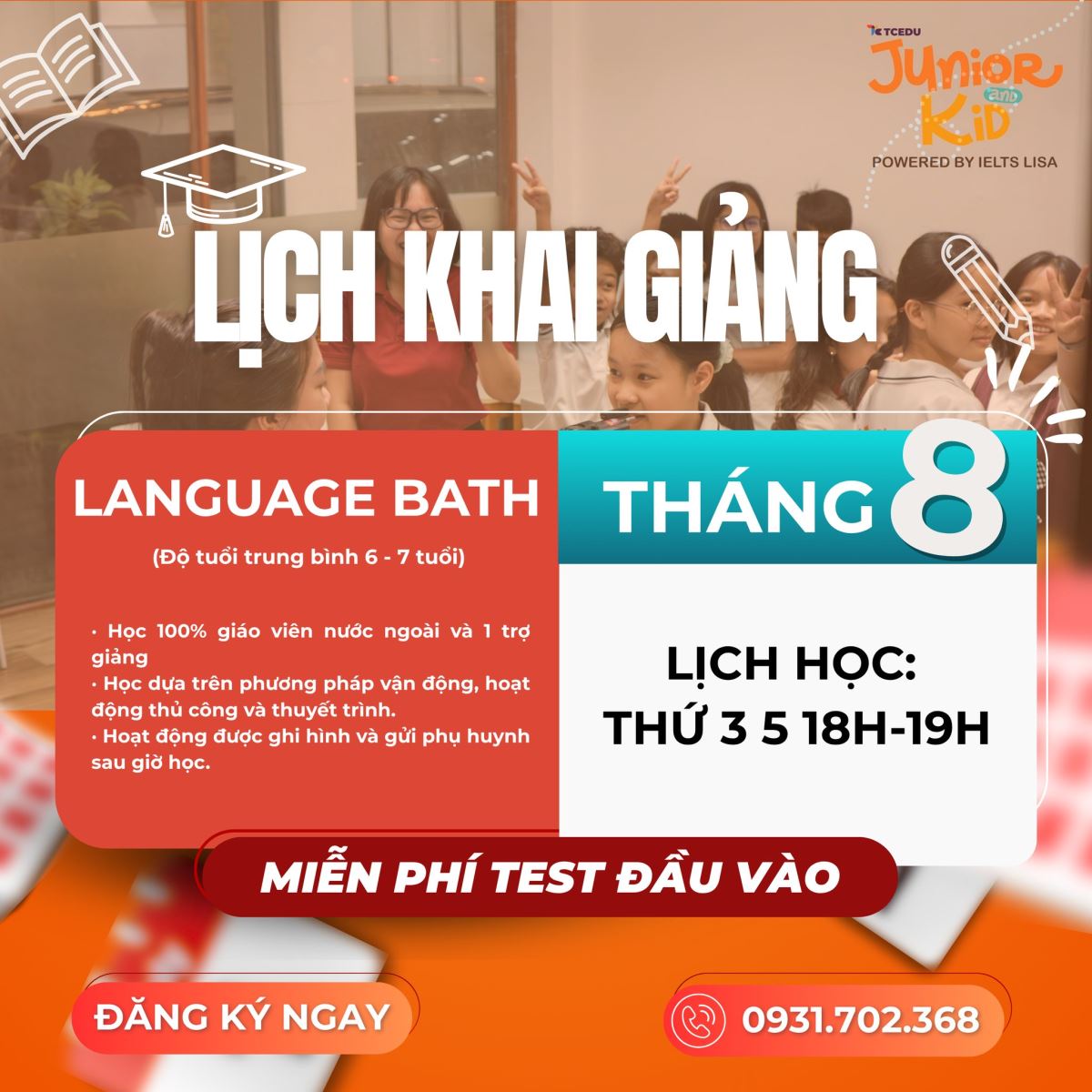 LANGUAGE BATH – TẮM TIẾNG ANH CHUẨN MẪU GIÁO TIẾN BỘ